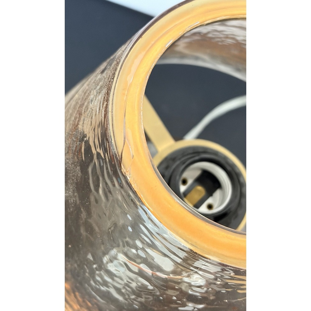 Becca Amber Textured Glass 12" Table Lamp - Brass Hardware, World Market READ! - Picture 10 of 11